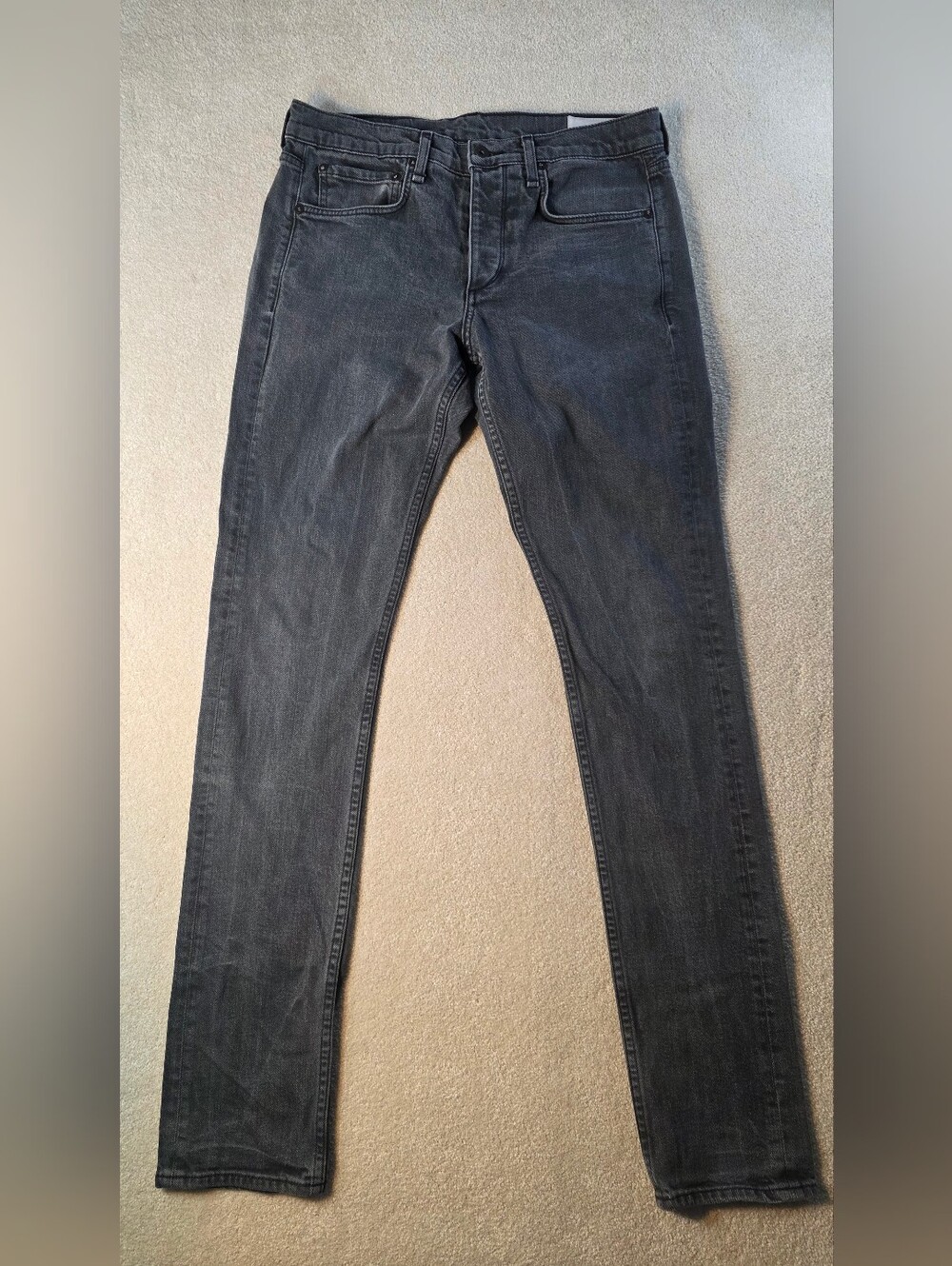 Rag & Bone Fit 1 Extra Slim In Shelter Jeans Faded Black Mid Rise Womens 31